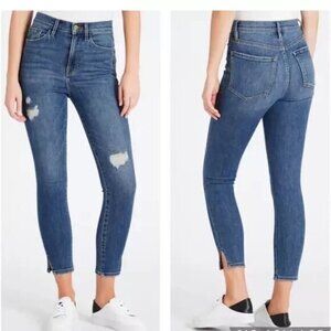 FRAME DENIM Ali High Rise Cigarette Skinny Distressed Ankle Jeans Size 25